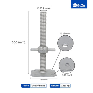 Adjustable scaffold base screw jack - detail view 12