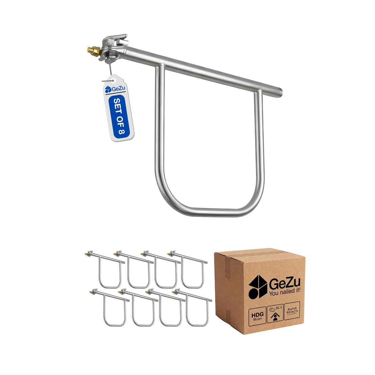 Scaffolding double-end guardrail - 8-pack - Gezu Impex
