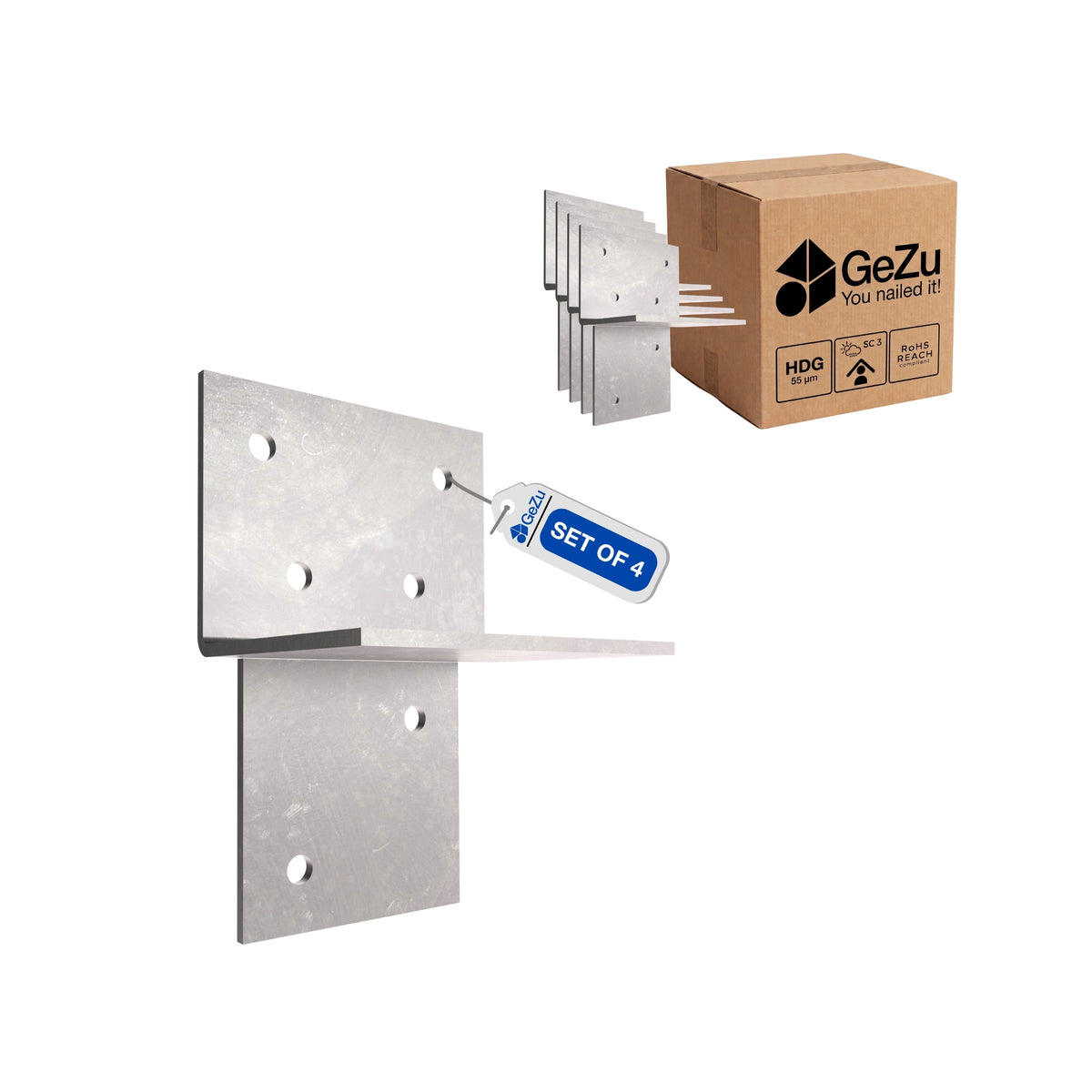 Post To Beam Bracket - 71 x 71 mm - Gezu Impex