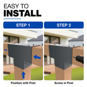 3-Way post connector T shape, pergola corner bracket - detail view 25