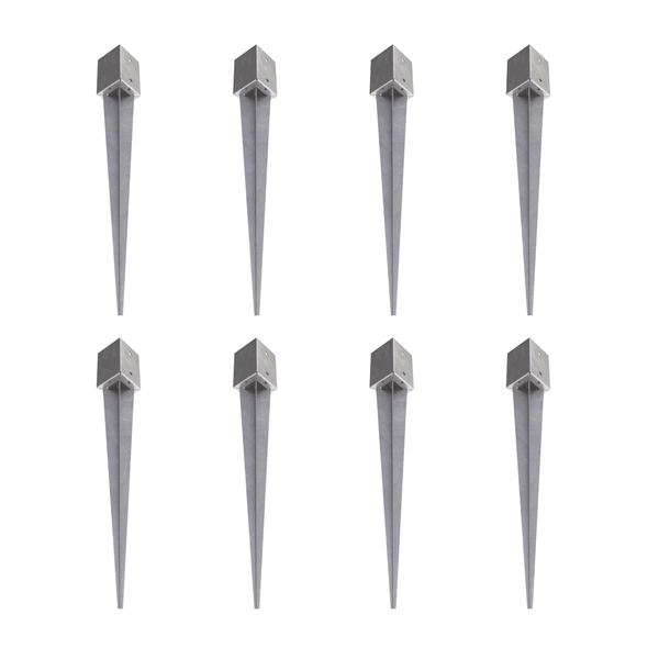 Support de poteau à enfoncer 91 x 91mm – Lot de 8