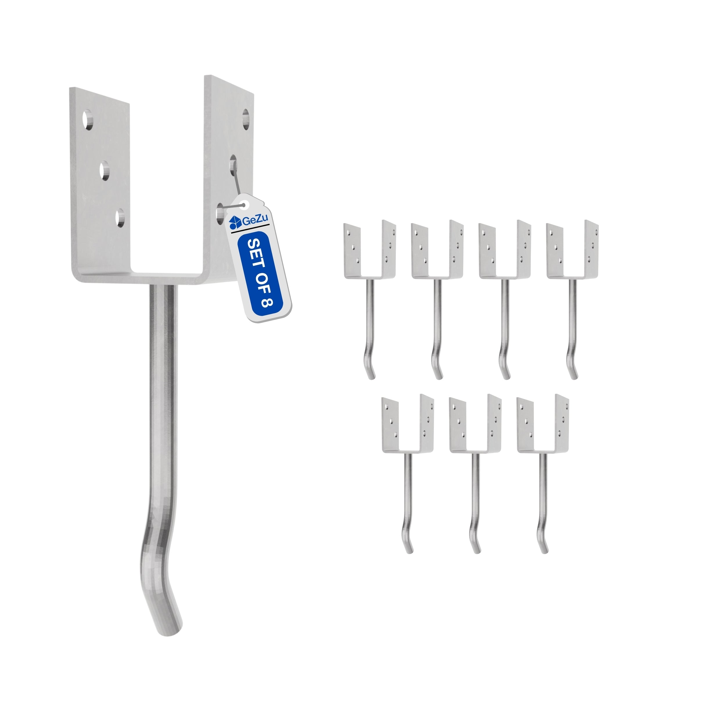 Concrete In U Shaped Post Holder With Bent Rod Bundle