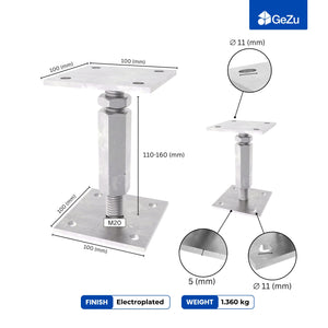 Bolt Down Elevated Adjustable Post Base With Nut Bundle - detail view 10