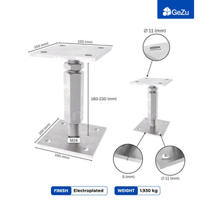 Bolt Down Elevated Adjustable Post Base With Nut Bundle - detail view 12