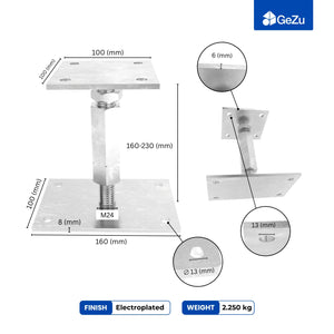 Bolt Down Elevated Adjustable Post Base With Nut Bundle - detail view 15