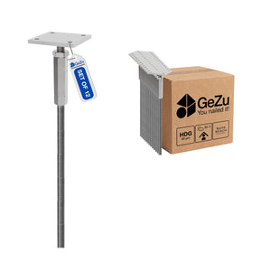 Concrete in adjustable post base - 80 x 80 mm - Gezu Impex