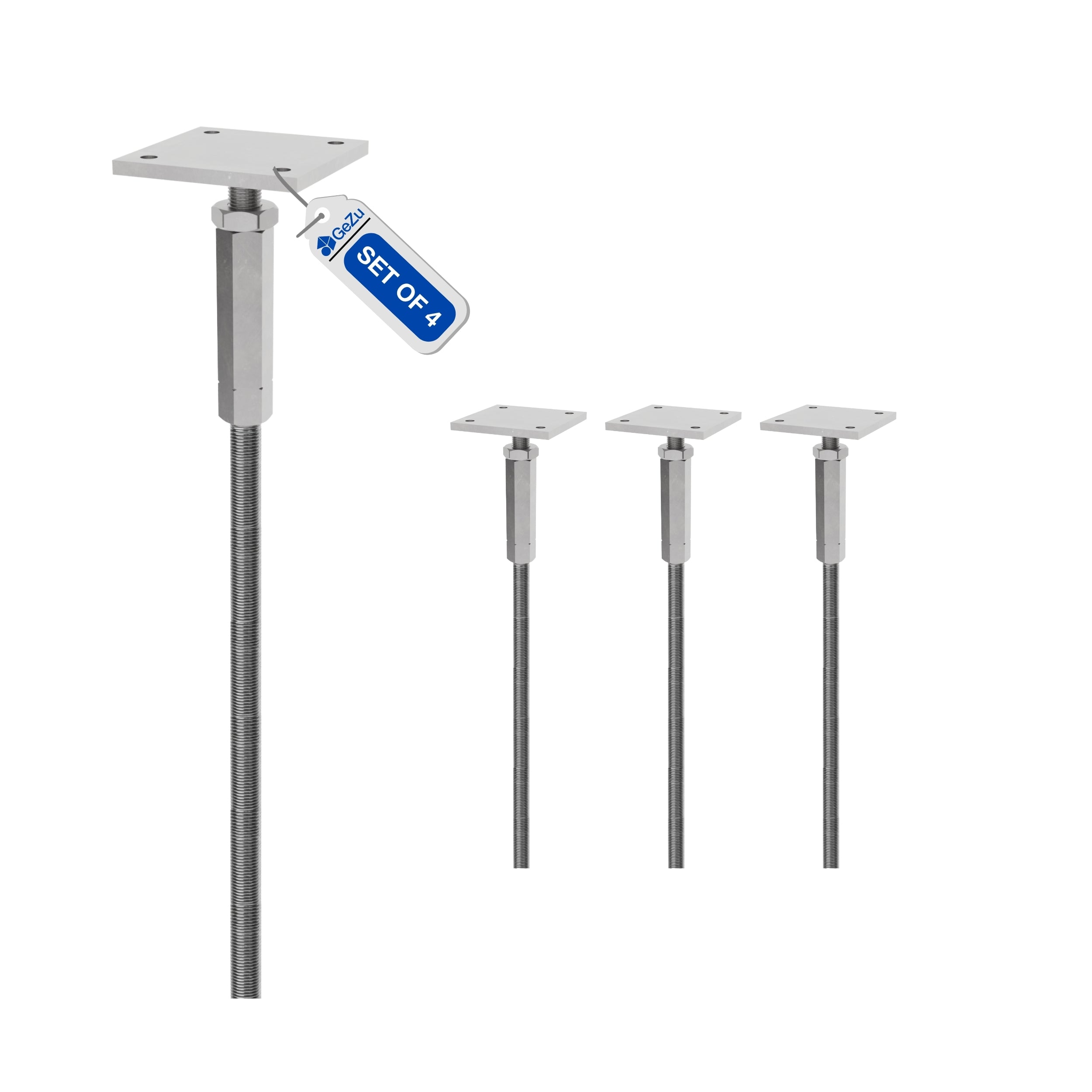 Adjustable T post support for concrete Bundle