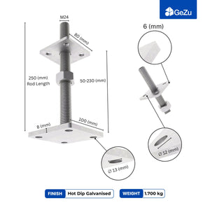 Height-adjustable bolt-down post support for wooden posts, hot-dip galvanised - detail view 13