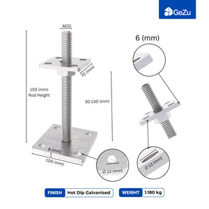 Height-adjustable bolt-down post support for wooden posts - detail view 7