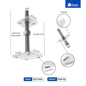 Height-adjustable bolt-down post support for wooden posts, hot-dip galvanised - alternative angle 4