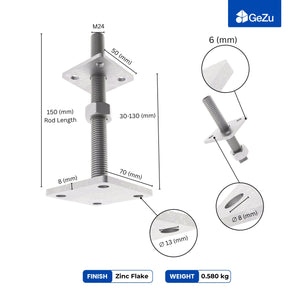 Height-adjustable bolt-down post support for wooden posts, hot-dip galvanised - detail view 7
