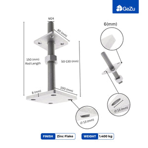 Height-adjustable bolt-down post support for wooden posts, hot-dip galvanised - detail view 12