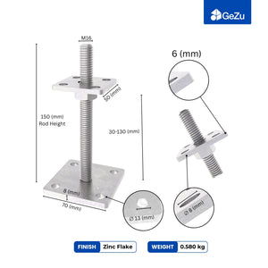 Height-adjustable bolt-down post support for wooden posts - alternative angle 4