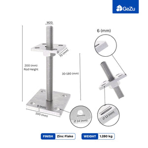 Height-adjustable bolt-down post support for wooden posts - detail view 8
