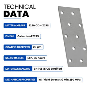 Flat connector plate - size chart 8