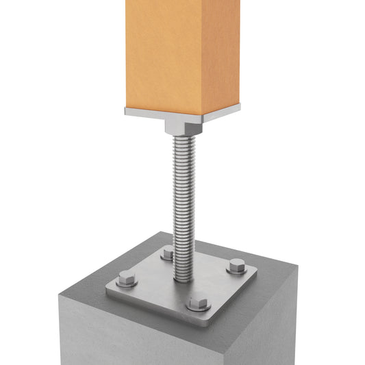 Height Adjustable Bolt Down Post Support | Adjustable Post Base