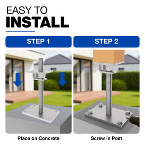 Height-adjustable bolt-down post support with adjustment hook - alternative angle 24