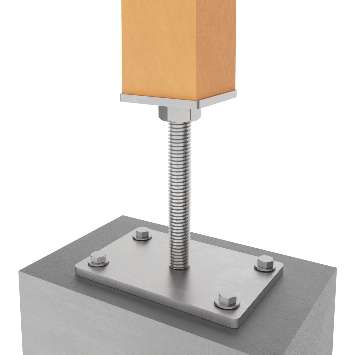 Bolt down height adjustable post support