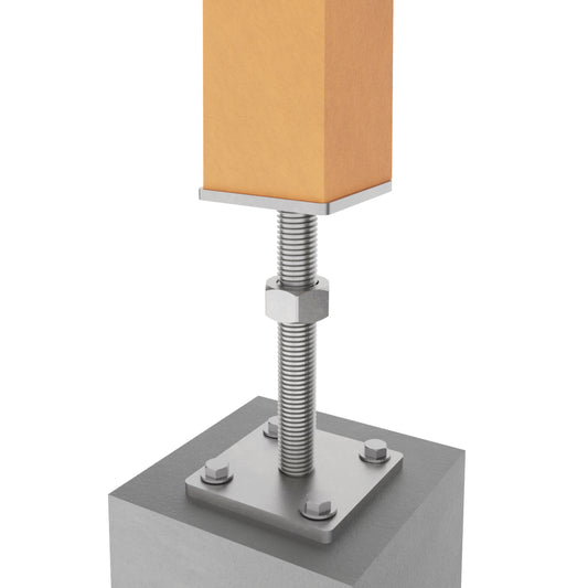Height Adjustable Bolt Down Post Support | Adjustable Post Base