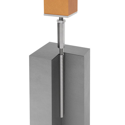 Adjustable T post support for concrete