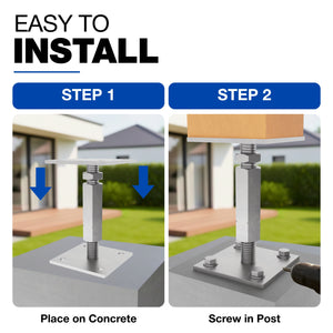 Bolt Down Elevated Adjustable Post Base With Nut Bundle - detail view 20