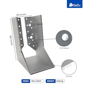 Joist hanger beam shoe type B, internal flange - detail view 5