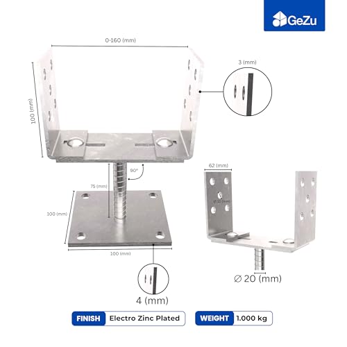 Bolt Down U Post Support Holder | Width Adjustable