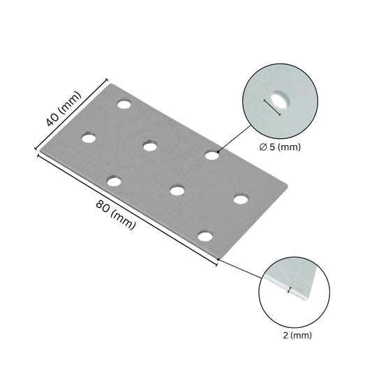 Flat wood connector plate