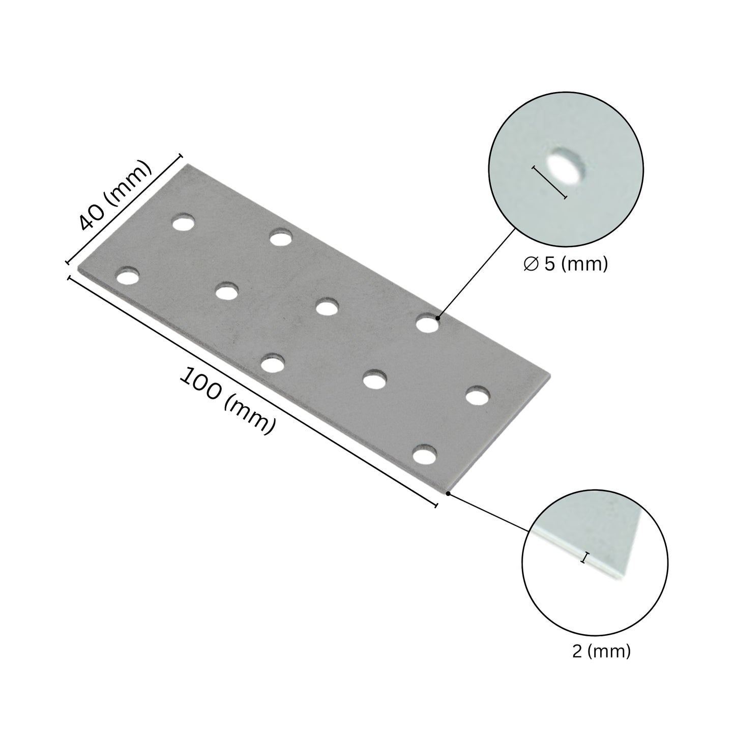 Flat wood connector plate