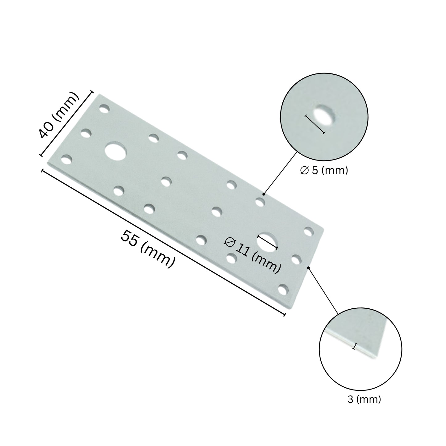 Flat wood connector plate