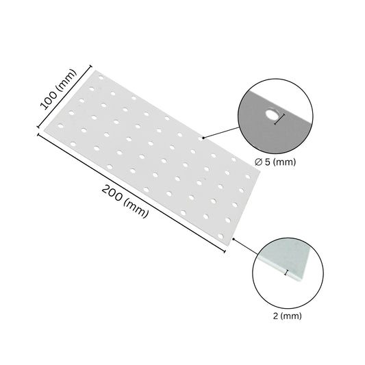 Perforated wood connector plate