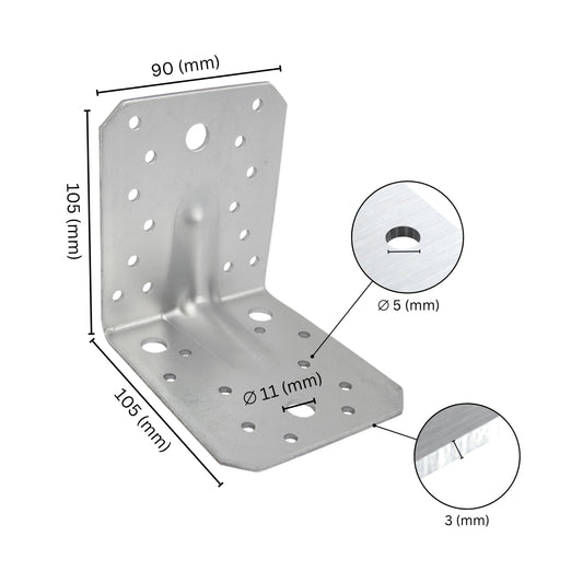 Angle bracket with rib