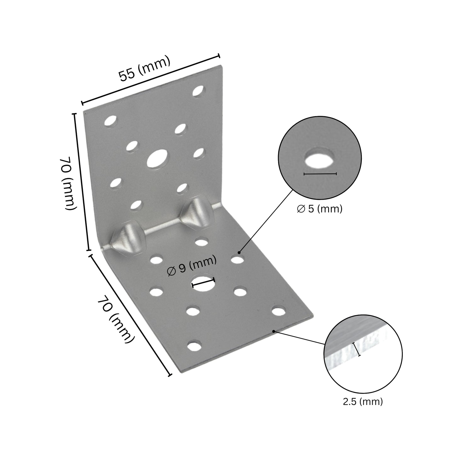 Angle bracket with rib