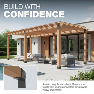Pergola wall bracket, post connector, open style - detail view 20