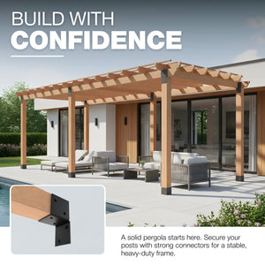 Pergola wall bracket, post connector, open style - detail view 26