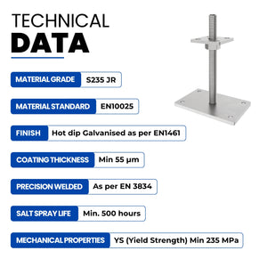 Height-adjustable bolt-down post support for wooden posts - alternative angle 27