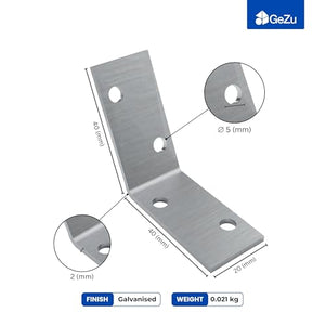 Angle bracket perforated corner, pack of 50 - size chart 4