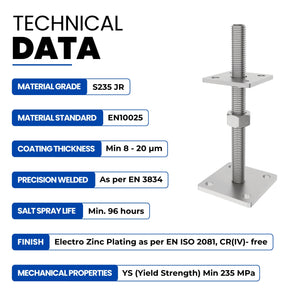 Height-adjustable bolt-down post support for wooden posts - detail view 22