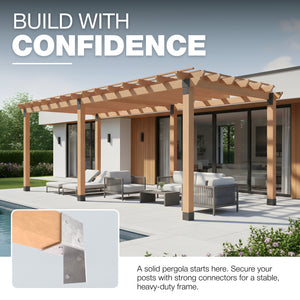 Pergola wall bracket, post connector, open style - detail view 15