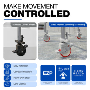 Adjustable scaffolding caster wheel with brake - detail view 16