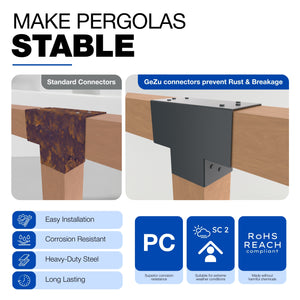 3-Way post connector T shape, pergola corner bracket - detail view 28