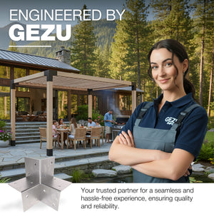 Pergola 3 way corner bracket, open style post connector - detail view 18
