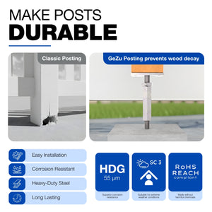 Adjustable T post support for concrete - detail view 7