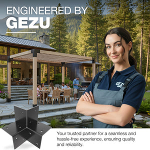 Pergola 3 Way Corner Bracket, Post Connector, Open Style - detail view 31