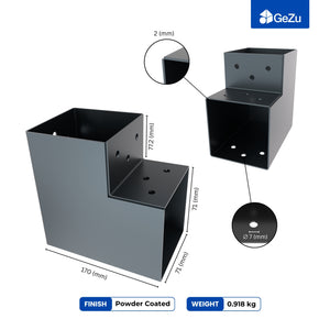 2-Way post connector L shape, pergola corner bracket - detail view 7