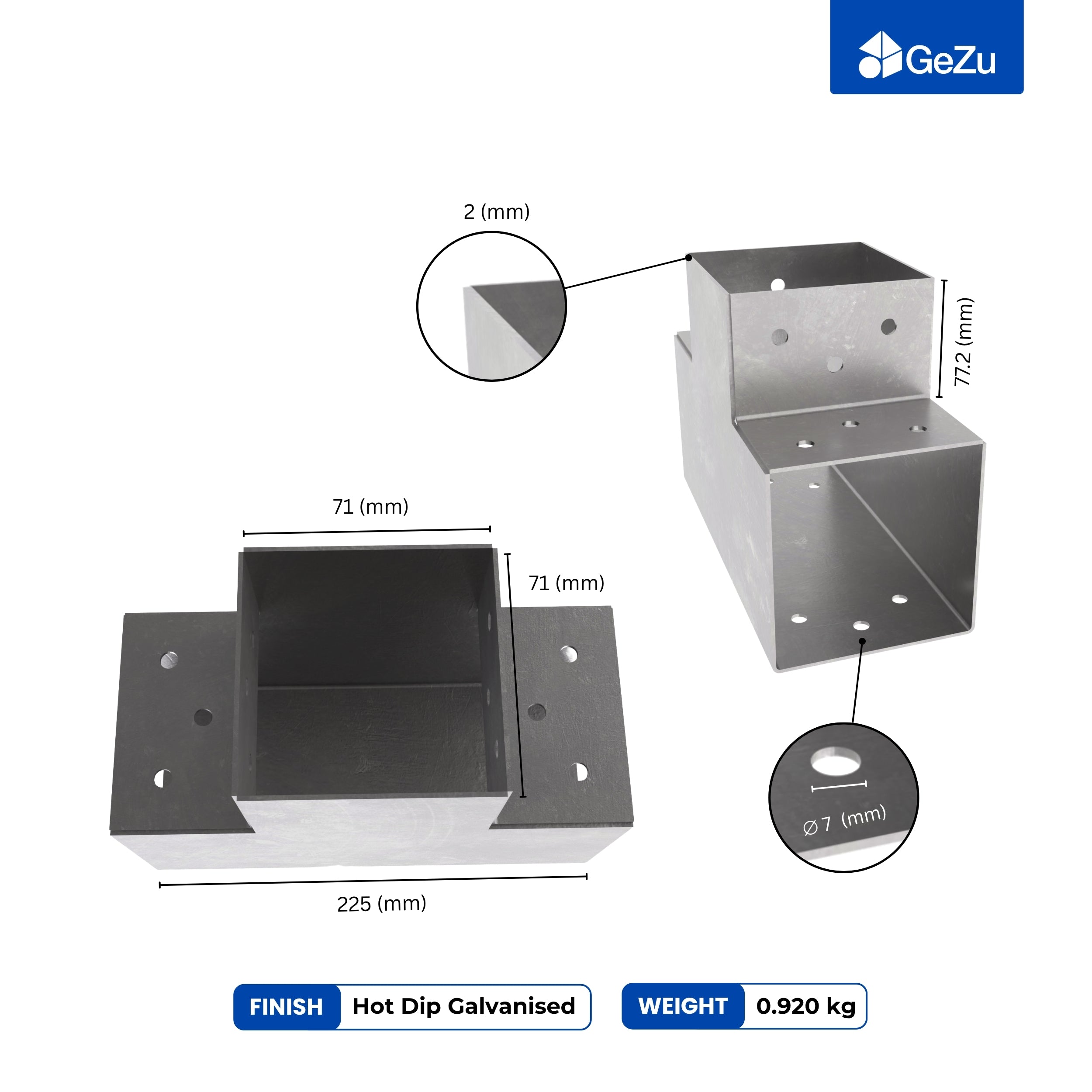 3-Way Post Connector T Shape | Pergola Corner Bracket