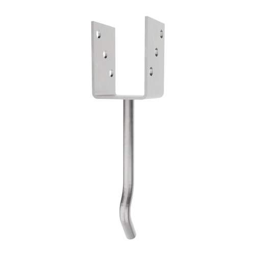 Concrete In U Shaped Post Holder With Bent Rod