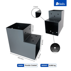 2-Way post connector L shape, pergola corner bracket - detail view 8
