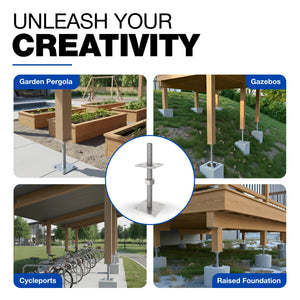 Height-adjustable bolt-down post support for wooden posts, hot-dip galvanised - detail view 30