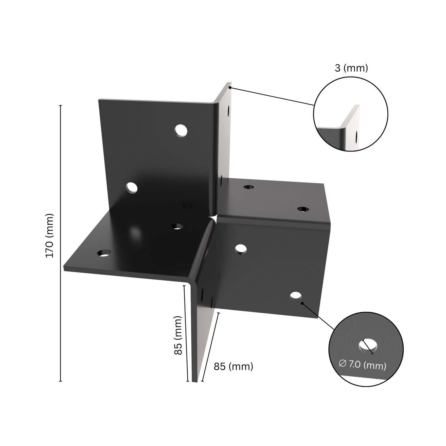 Pergola 3 Way Corner Bracket